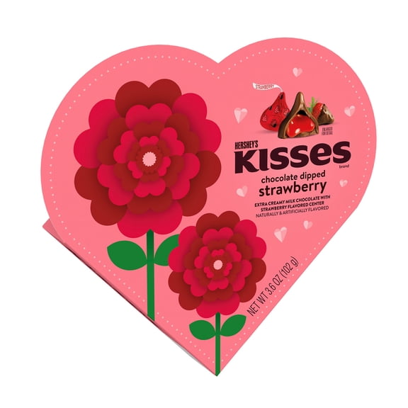 (2 PAck)HERSHEY'S KISSES Strawberry Flavored, Valentine's Candy 3.6 oz