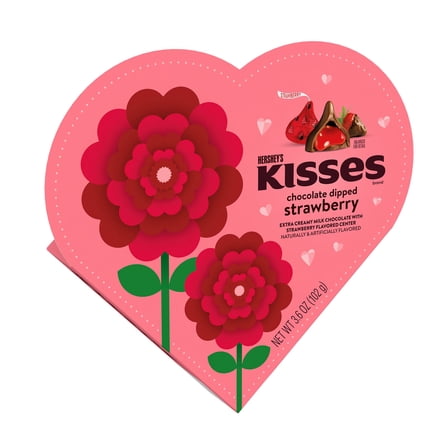 (2 PAck)HERSHEY'S KISSES Strawberry Flavored, Valentine's Candy 3.6 oz