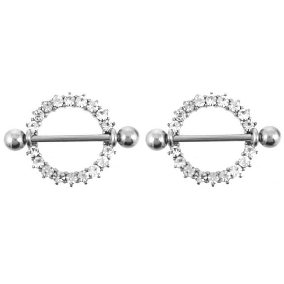 Nipple Ring Bars Drop Heart Body Jewelry Pair 14 Gauge Body Piercing