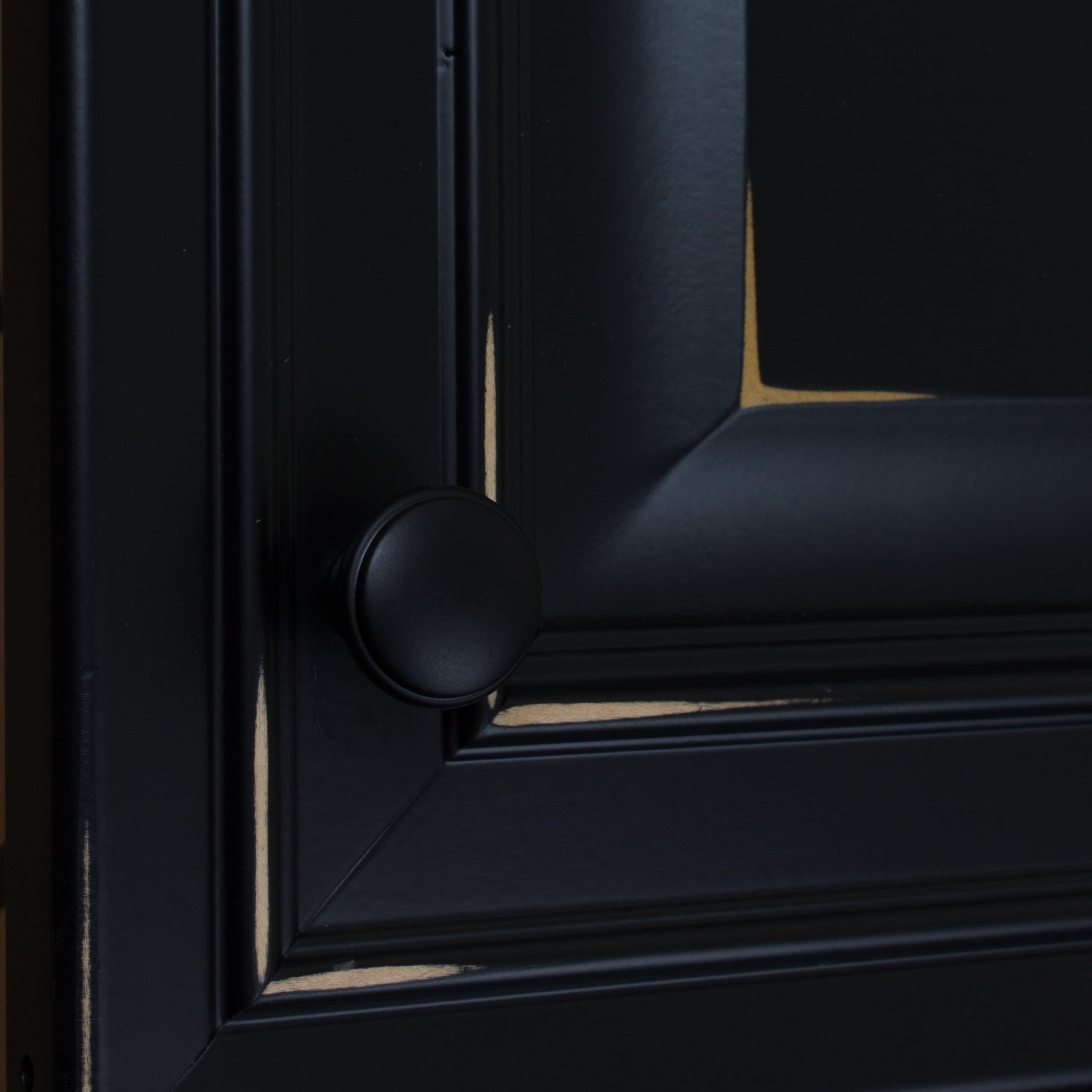 GlideRite 1.125 in. Round Ring Classic Cabinet Knob, Matte Black