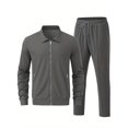 thumbnail image 2 of Frnrwgo Men's 2-Piece Athletic Set Loose Fit Full Zip Breathable Comfortable Lightweight Tracksuit Casual Outfit with Pockets, 2 of 6