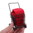 thumbnail image 5 of BESTYASH Compact Black Metal Shopping Trolley for 1:12 Scale Dollhouse Miniature Grocery Cart Accessory, 5 of 8