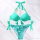 thumbnail image 2 of Traje de Baño de Tres Piezas para las Mujeres de Moda Casual Corbata Sexy Cintura Alta Cristal Beach Bikini Set, Poliéster, 2 of 9
