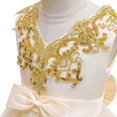 thumbnail image 3 of FYMNSI Flower Girl Dress Kids Baby V-neck Sequin Bowknot Sleeveless A-line Short Tutu Princess Wedding Bridesmaid Birthday Party Pageant Evening Dress Formal Occasion Clothes 2-3 Years Champagne, 3 of 7
