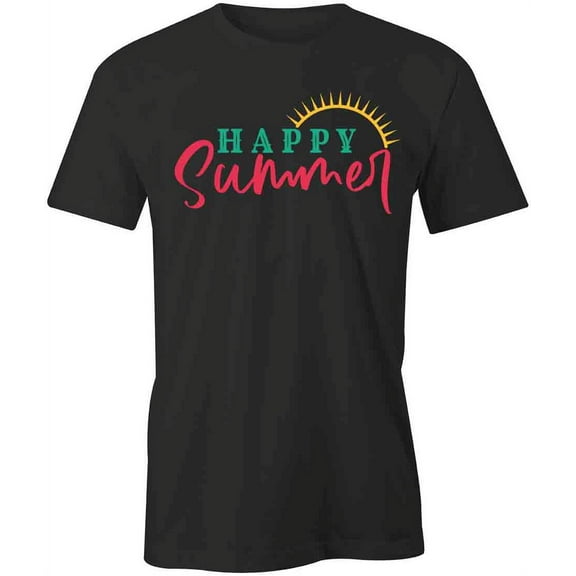 Happy Summer T-Shirt | Cool Summertime Black Tee Gift