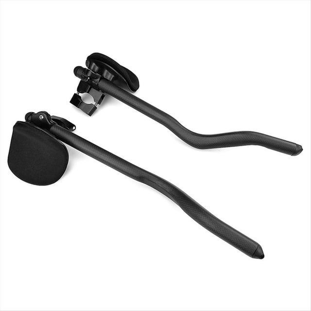 1 Par de Manillares Auxiliares de Fibra de Carbono para Manillar Plano de Bicicleta de 30°, Accesorios para Ciclismo, 3K Brillante