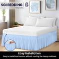 thumbnail image 6 of SGI bedding 18 inch Drop Wraparound Bed Skirt Queen Size - No Lifting Required, Adjustable Easy Fit Elastic Strap, Classic Gathered Styling Dust Ruffle, Fade Resistant -Light Blue, 6 of 7