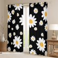 thumbnail image 2 of Feelyou Chic Flower Floral Curtains Pack of 2 (42x84 Each) for Women, Vibrant Groovy Daisy Curtains Blackout, Vintage Fashion Style Bedroom Curtains, Window Curtains Home Decor, 2 of 6