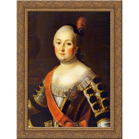 Countess Anna Vorontsova 24x18 Gold Ornate Wood Framed Canvas Art by Aleksey Antropov
