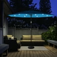 thumbnail image 2 of Pure Garden 10 ft Patio Umbrella with LED Solar Lights and UV 30+, Blue, 2 of 16