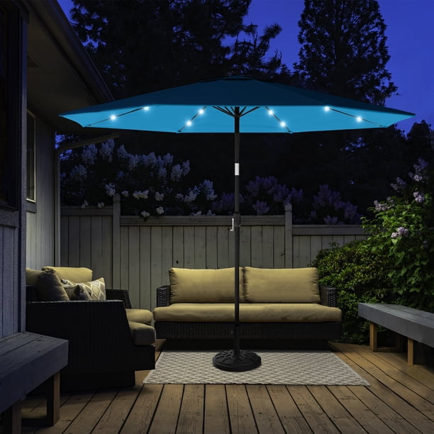 jcpenney pure garden solar light patio umbrella 9/10/11/12ft LED Square Cantilever Keep cool on hot Pure Garden Solar LED 10-ft.