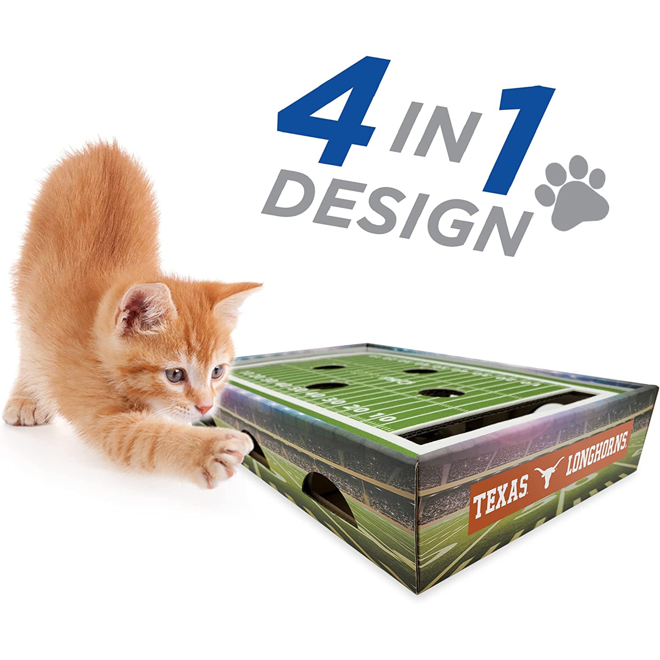 Pets First NCAA Cat Scratcher Box Football Field Designed Cat Scratcher & Lounge