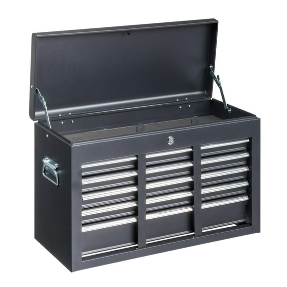 5-Drawer Metal Tool Chest, Locking Tool Box Storage Cabinet Organizer with Ball Bearing Slides, Steel Tool Chest with Handles & Keys, Black