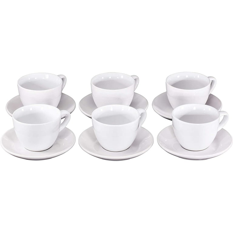 Bruntmor  Cappuccino Cups With Saucers By Bruntmor - 6 Ounce - Set Of 6 