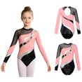 thumbnail image 3 of iiniim Marble Print Gymnastics Leotard for Girls Sparkle Dance Bodysuit Dancewear 6-16 Pink 6, 3 of 7