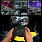 Wireless Game Controller with Phone Mount - Compatible with Android/iOS Switch Mobile - Ergonomic Black Gaming Pad
