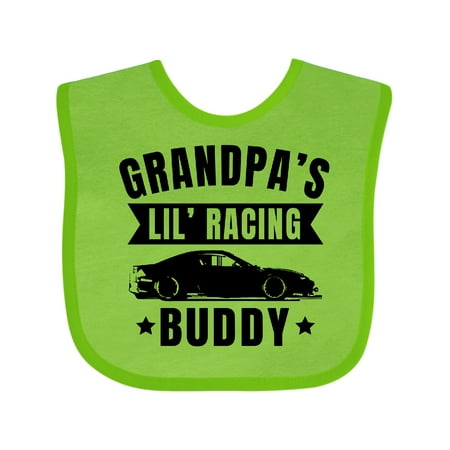 

Inktastic Grandpas Lil Racing Buddy Boys or Girls Baby Bib