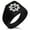 Black, variant on Stainless Steel Radioactive Gear Needle Stripe Pattern Biker Style Polished Ring