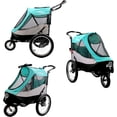 thumbnail image 4 of Petique Trailblazer Pet Jogger Stroller with Tire Pump up to 77LBS Neptune/Turquoise, 4 of 5