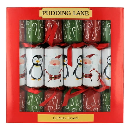 Pudding Lane Santas & Penguins Christmas Crackers - 12 (Best Christmas Crackers Uk)