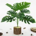 thumbnail image 1 of Artificial Plant Lifelike Home Decoration Fabric Simulation Monstera Foliage Leaf for Table, 1 of 10