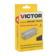 Victor Live Catch Mouse Trap - Humane Catch and Release Trap for Mice - Indoor and Outdoor Use - 2 Pack