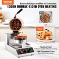 thumbnail image 2 of Waffle Maker VEVOR Commercial Round 1300W Stainless Steel, 2 of 9