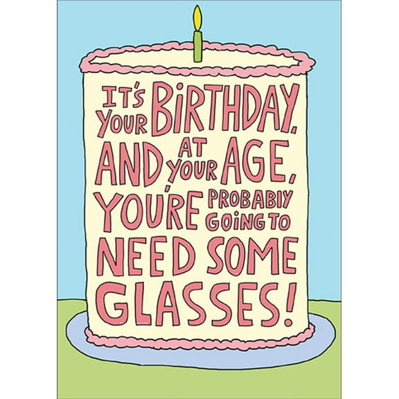 RSVP Probably Going to Need Some Glasses : Cake Funny / Humorous Birthday Card