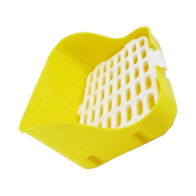 Greeniant Bandeja de arena Cama de esquina de conejo Jaulas de forma rectangular Olla de limpieza para interiores y exteriores Herramienta de Aseo de mascotas Amarillo