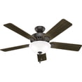 thumbnail image 6 of Hunter 52 inch Indoor Ceiling Fan with LED Light - Bronze Ceiling Fan with Pull Chain, For Bedroom or Living Room, Standard Mount, No Remote, 5 Blades, Includes Bulbs - Pro's Best 52726, Noble Bronze, 6 of 17