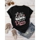 thumbnail image 1 of Girl's "Life is Better When You Dance" Graphic Tee - Active Casual Short Sleeve Crew Neck Top with Hearts and Stars Graphic, Machine Washable Tee, Comfort Fit Shirt, 1 of 6