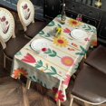 thumbnail image 3 of Pioneer Flower Floral Print Pattern Rectangle Tablecloth 60"x120",Waterproof Polyester Rectangle Table Cloth, Wipeable Spillproof Polyester Tablecloth for Dining, Camping, Indoor and Outdoor, 3 of 6
