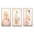 thumbnail image 2 of Designart "Vintage Pink Circular Geometric Harmony II" Modern Geometric Framed Wall Art Set Of 3 - Pink Abstract Frame Gallery Set For Office Decor, 2 of 6