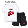 thumbnail image 5 of Conjunto de camiseta y pantalones cortos de verano para niños, camiseta de algodón de manga corta con dibujos de coches y pantalones, conjunto de 2 piezas, ropa para niñas y niños, conjunto para bebés, 5 of 5
