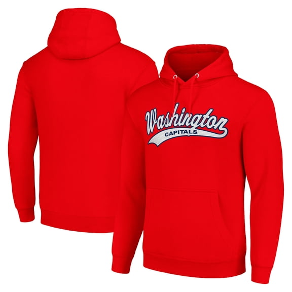 Men's Starter Red Washington Capitals Tailsweep Fleece Tri-Blend Pullover Hoodie