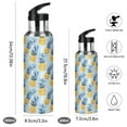 thumbnail image 2 of Yayeee 33oz Insulated Water Bottle Double Wall Stainless Steel with Flip Straw Lid, Blue Pineapple Pattern, 2 of 7
