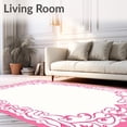 thumbnail image 2 of ODIKA 8'x10' Machine Washable Non-Slip Area Rug, Fantasy Blossom Whirlwind Interlocking Floral Motif with Whisper Pink Edges High Traffic Rug, Pink, 614372, 2 of 7