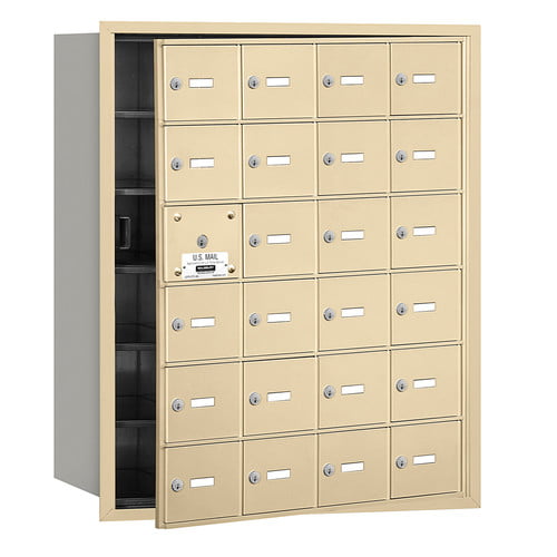 4B+ Horizontal Mailbox (Includes Master Commercial Lock) - 24 A Doors (23 usable) - Sandstone - Front Loading - Private Access