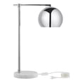 thumbnail image 1 of Posh Living Kendric Table Lamp 5ft Power Cord Marble Stone Base Chrome, 1 of 9
