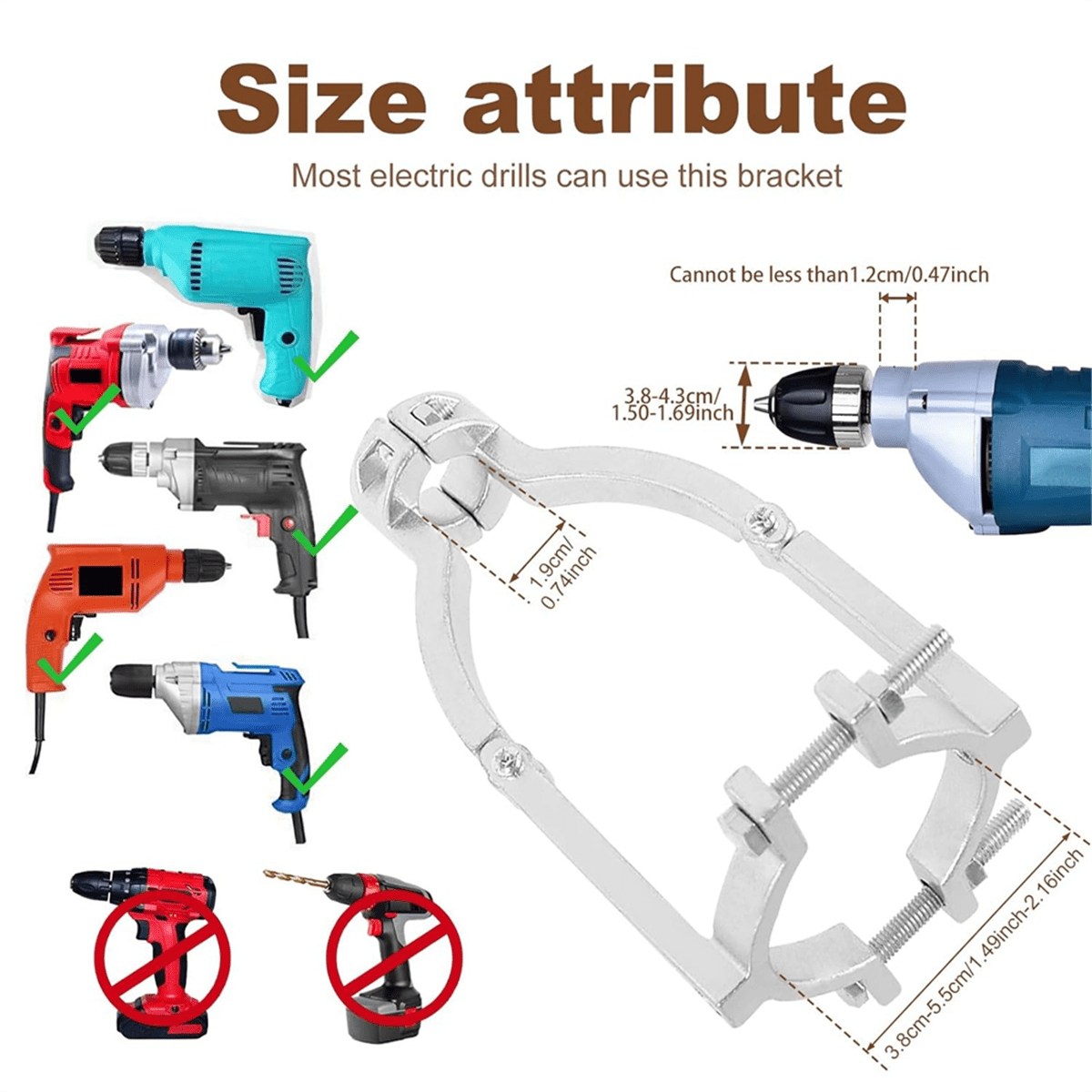 Square Hole Drill Bit Adapter, Easy Installation,Mortising Attachment for Drill Press Mortise Machine,for Drill Machines