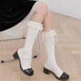 thumbnail image 4 of 1 Pair Princess Style Dress Socks for Girl Calf Tube Frilly Socks Ballet Socks Ruffle Calf Socks with Bows Lace Top Sock black calf, 4 of 4