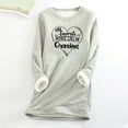 thumbnail image 2 of Jinhomg Casual Sherpa Lined Sweatshirts for Women Cute Heart Letter Print Sleepwear Tops Fall Winter Warm Cozy Long Sleeve Fleece Lined Loungewear White S, 2 of 6