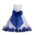 thumbnail image 2 of Ekidsbridal White Tulle Floral Rose Petals Formal Flower Girl Dress Holiday Wedding Junior Pageant Birthday Party Gown 007 6, 2 of 3