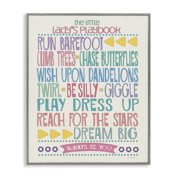 Stupell Industries Contemporary The Little Lady's Playbook Gray Framed Giclee Art, 16 x 20, by Jo Moulton