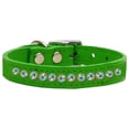 thumbnail image 2 of Mirage Pet Products One Row Aurora Borealis Jeweled Leather Emerald Dog Collar 14, 2 of 2