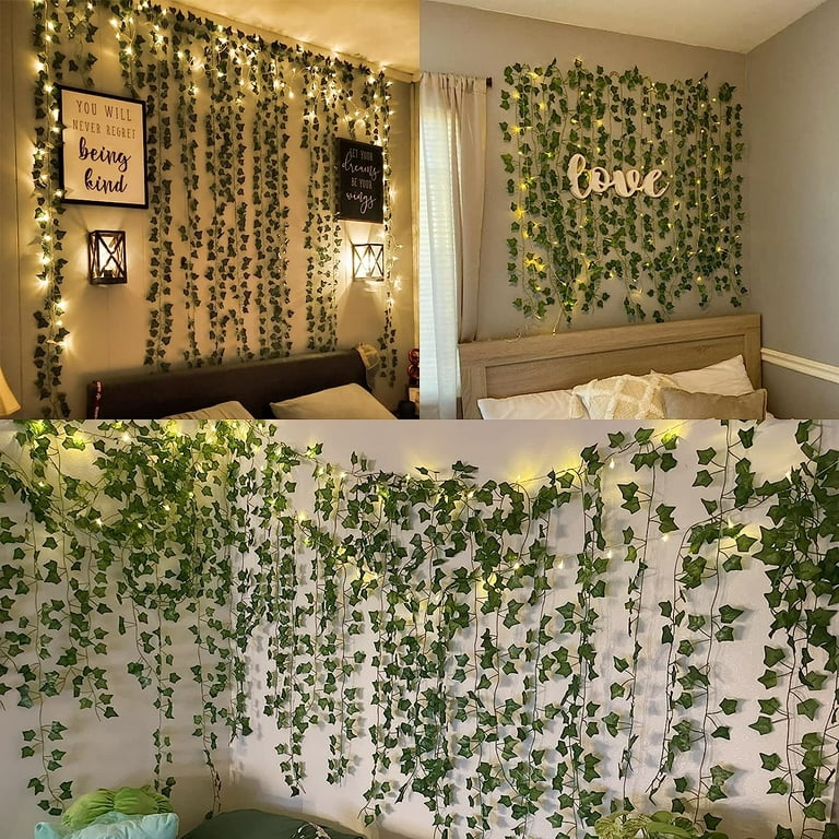 Fake Ivy with Light Strings Vines Artificial Ivy Leaf Plants LED