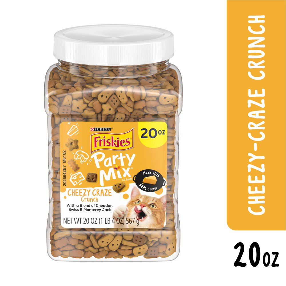 Purina Friskies Party Mix Cheezy Craze Crunch Cat Treats, 20 oz