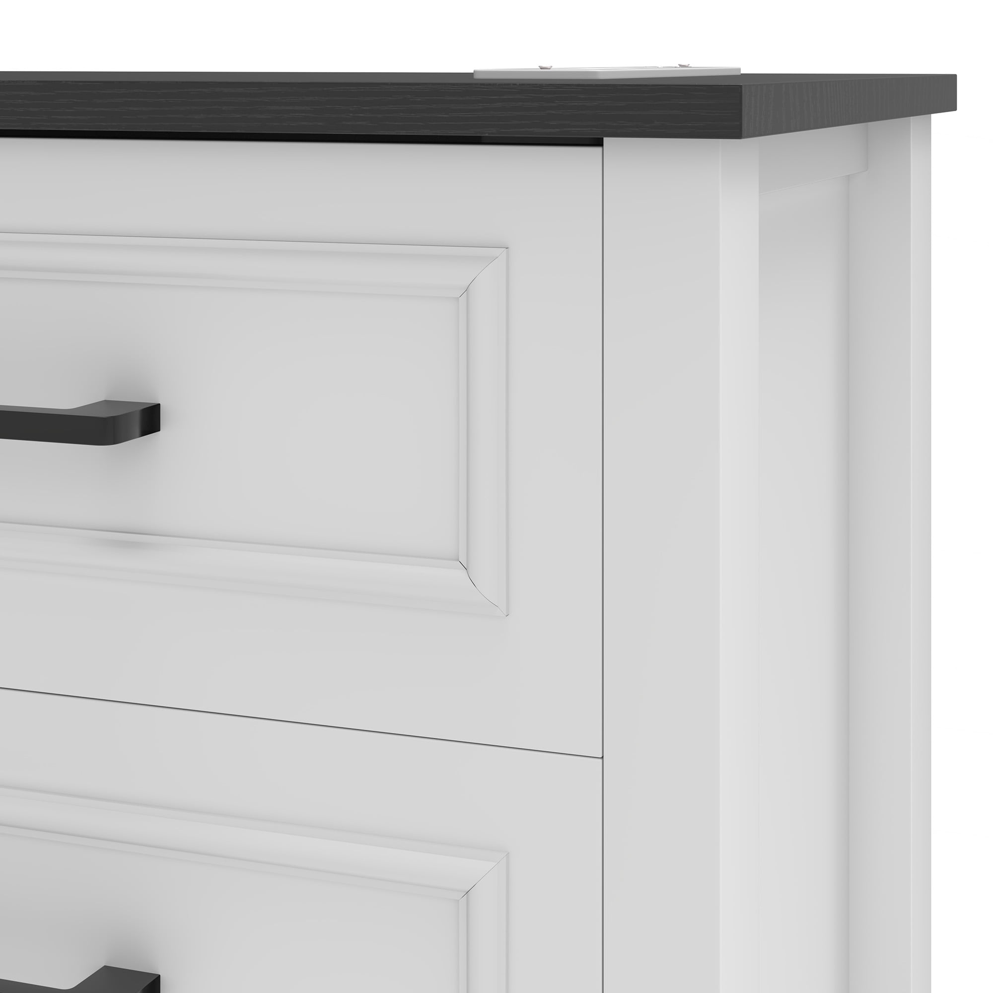 Uforic 6 Drawer Wooden Dresser & TV Stand with Built-in Power Outlet, Sturdy Storage Cabinet for , Living Room, Entryway White