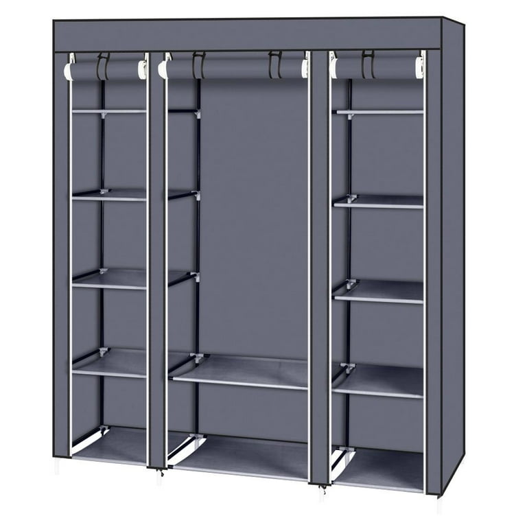 Ktaxon 69-Inch Portable Clothes Closet, Gray, Fabric Cover