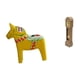 thumbnail image 1 of Escultura de caballo Dalecarlian, adorno coleccionable para estantería, entrada, armario, decoración del hogar con reloj de pie en miniatura, modelo a, 1 of 8